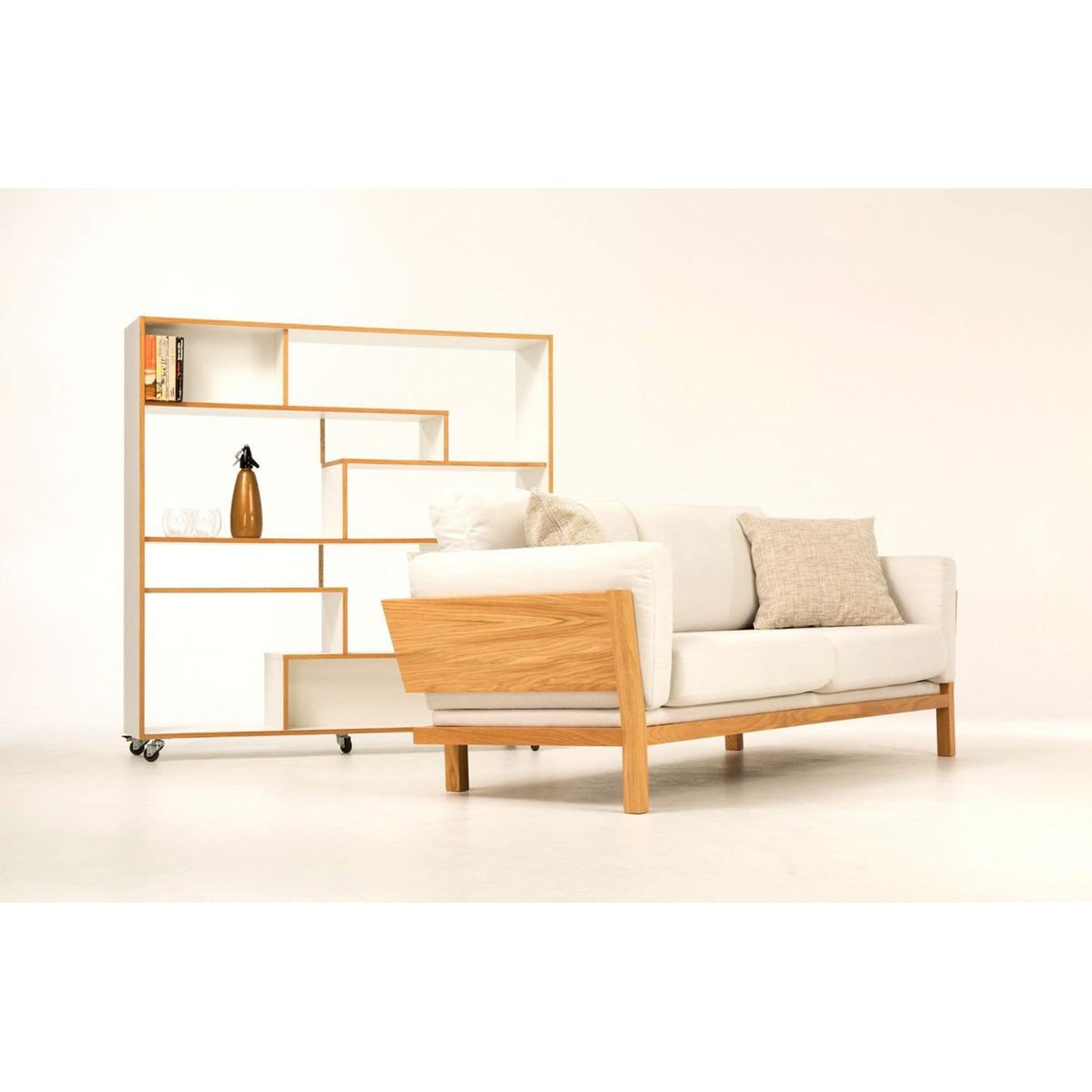 Voir la diapositive 5 : Paris Prix Étagère bibliothèque design  southbury  143cm chêne & blanc