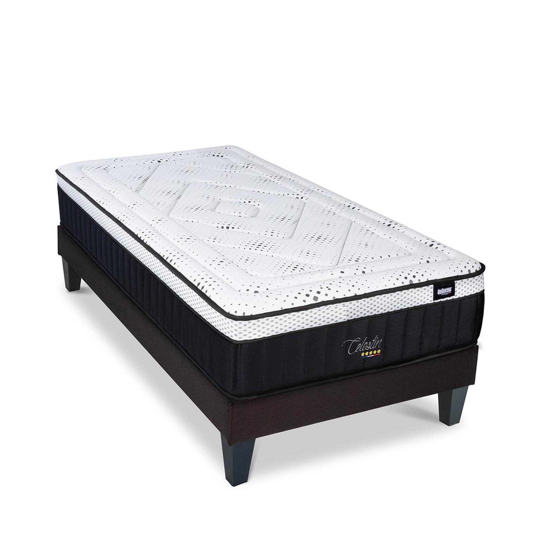 Voir la diapositive 4 : BELLECOUR Bellecour literie | ensemble celestin 2.0 | matelas mémoire de forme + sommier bois