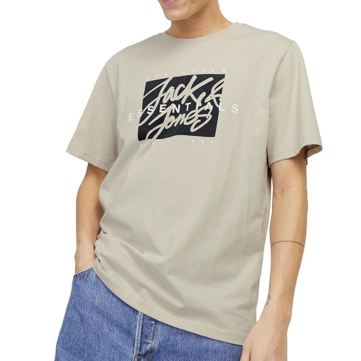 Jack & Jones T-Shirt Beige Homme Jack & Jones Colon