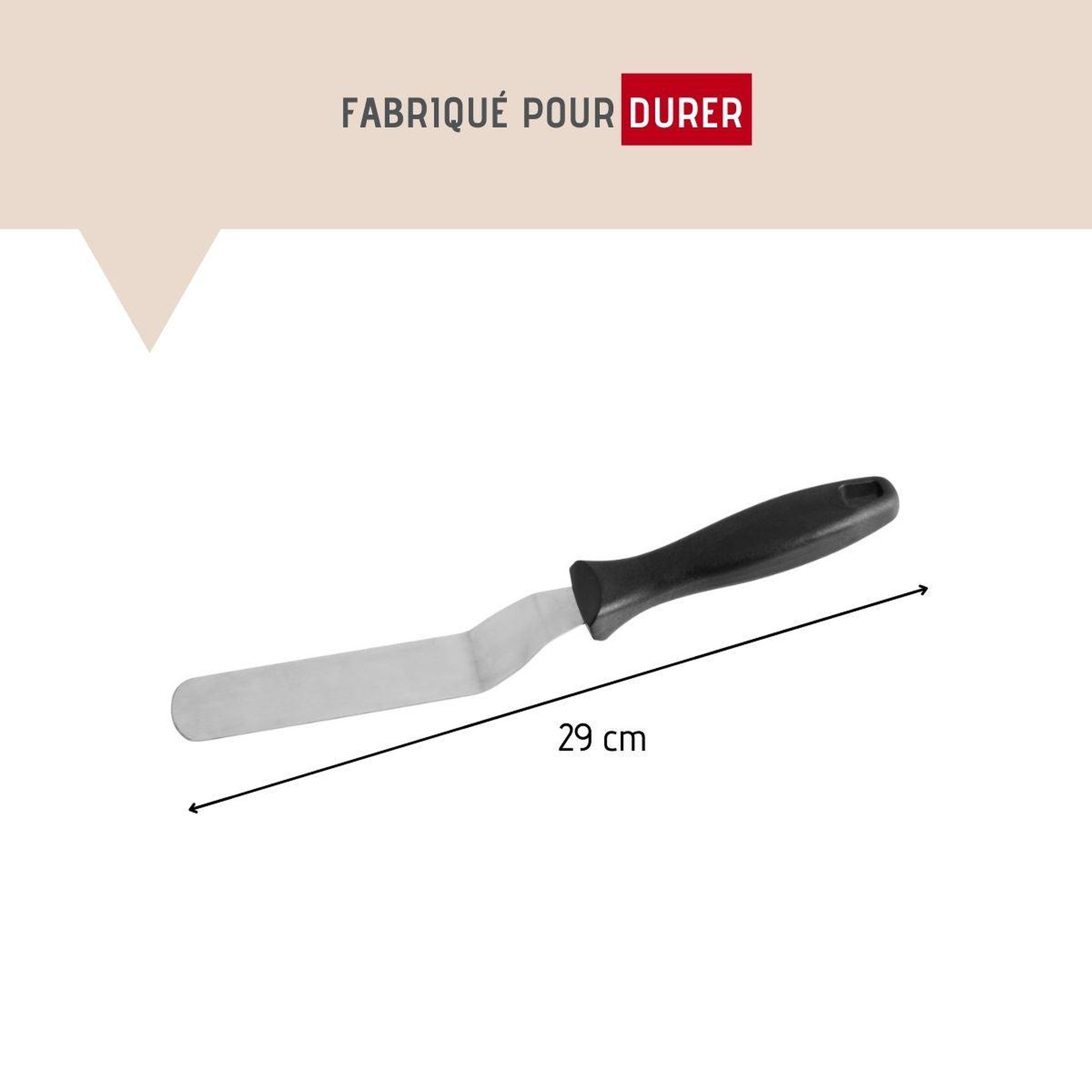 Voir la diapositive 3 : FM PROFESSIONAL Spatule coudée de pâtisserie en inox 29 cm fm professional pâtisserie