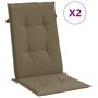 Voir la diapositive 2 : VIDAXL Coussins de chaise a dossier haut lot de 2 taupe melange tissu