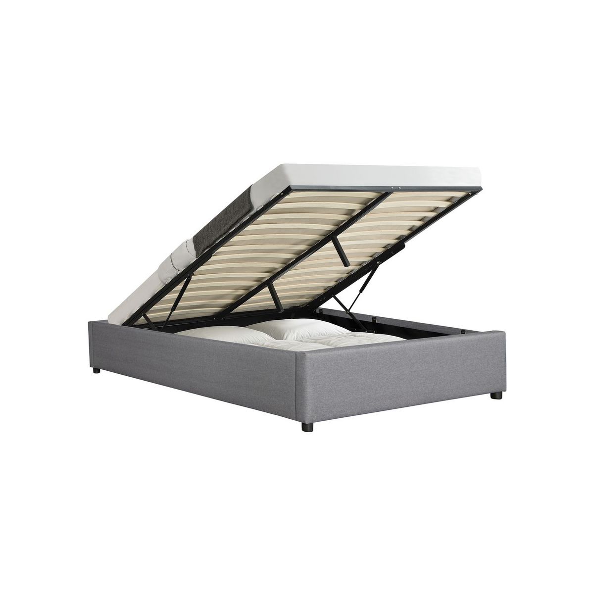 Lit coffre tissu avec sommier relevable 140x190 cm OSCAR