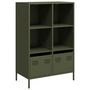 Voir la diapositive 2 : VIDAXL Buffet haut vert olive 68x39x103,5 cm acier