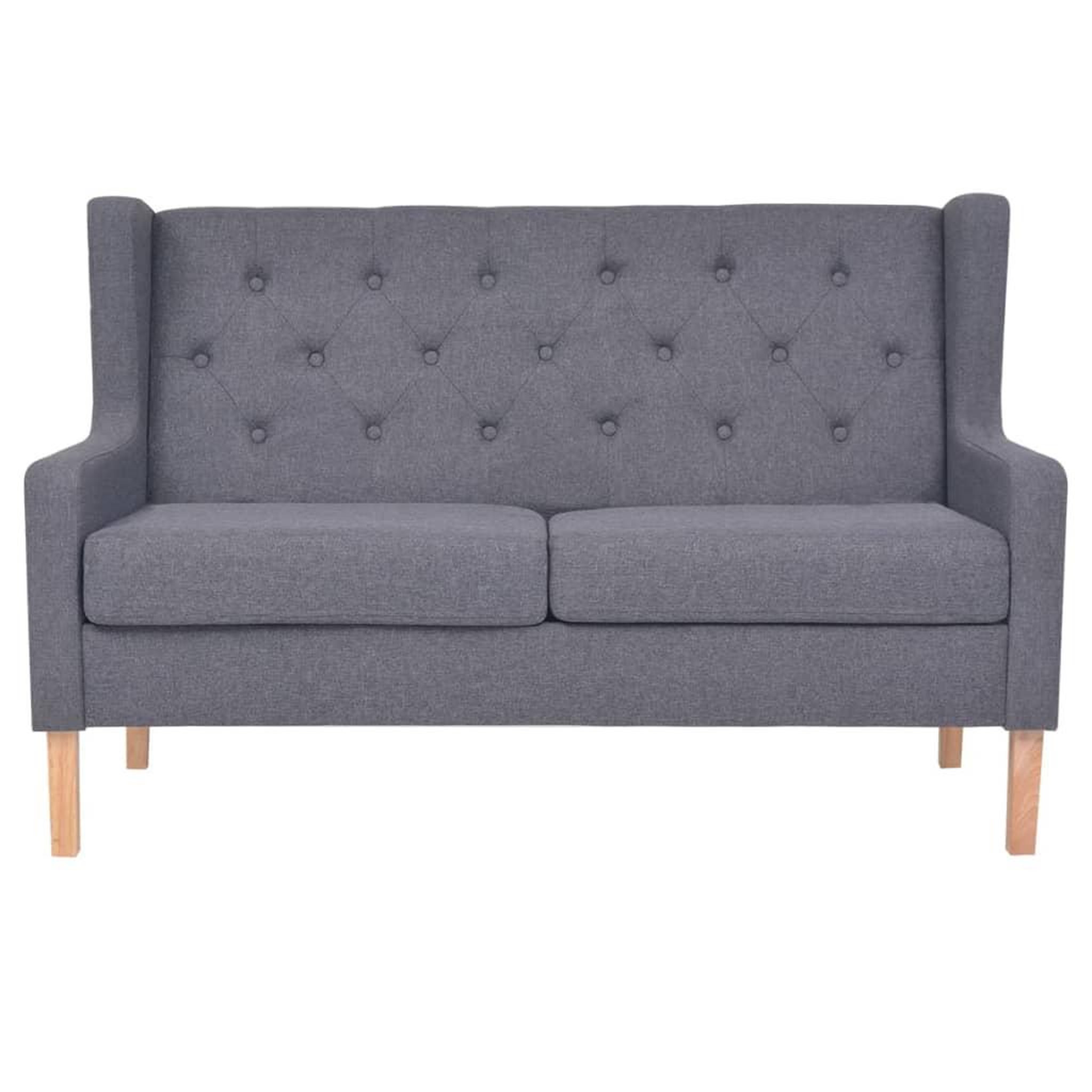 Voir la diapositive 2 : VIDAXL Canape a 2 places Tissu Gris