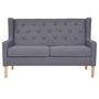 Voir la diapositive 2 : VIDAXL Canape a 2 places Tissu Gris