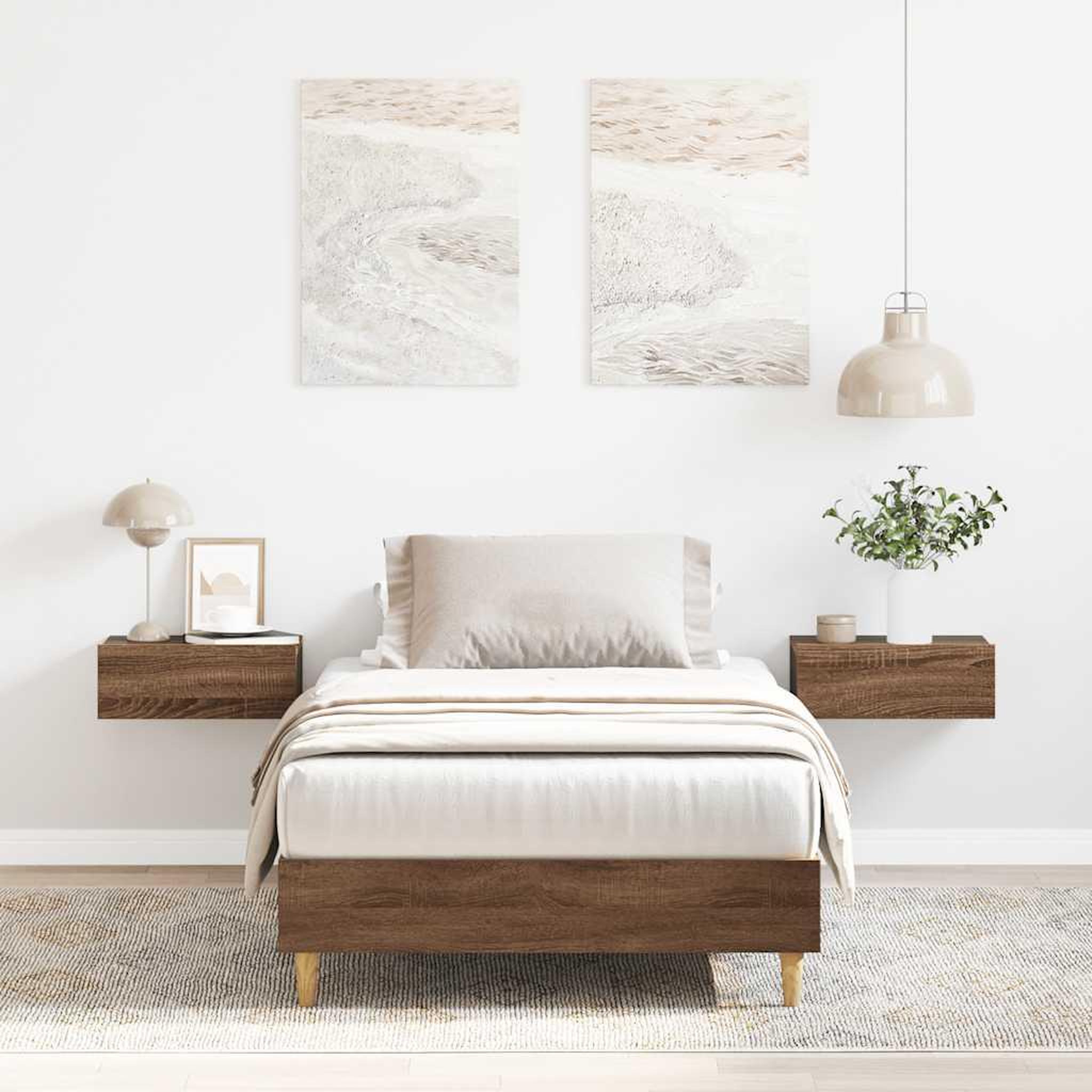 VIDAXL Cadre de lit sans matelas chene marron 75x190cm bois ingenierie
