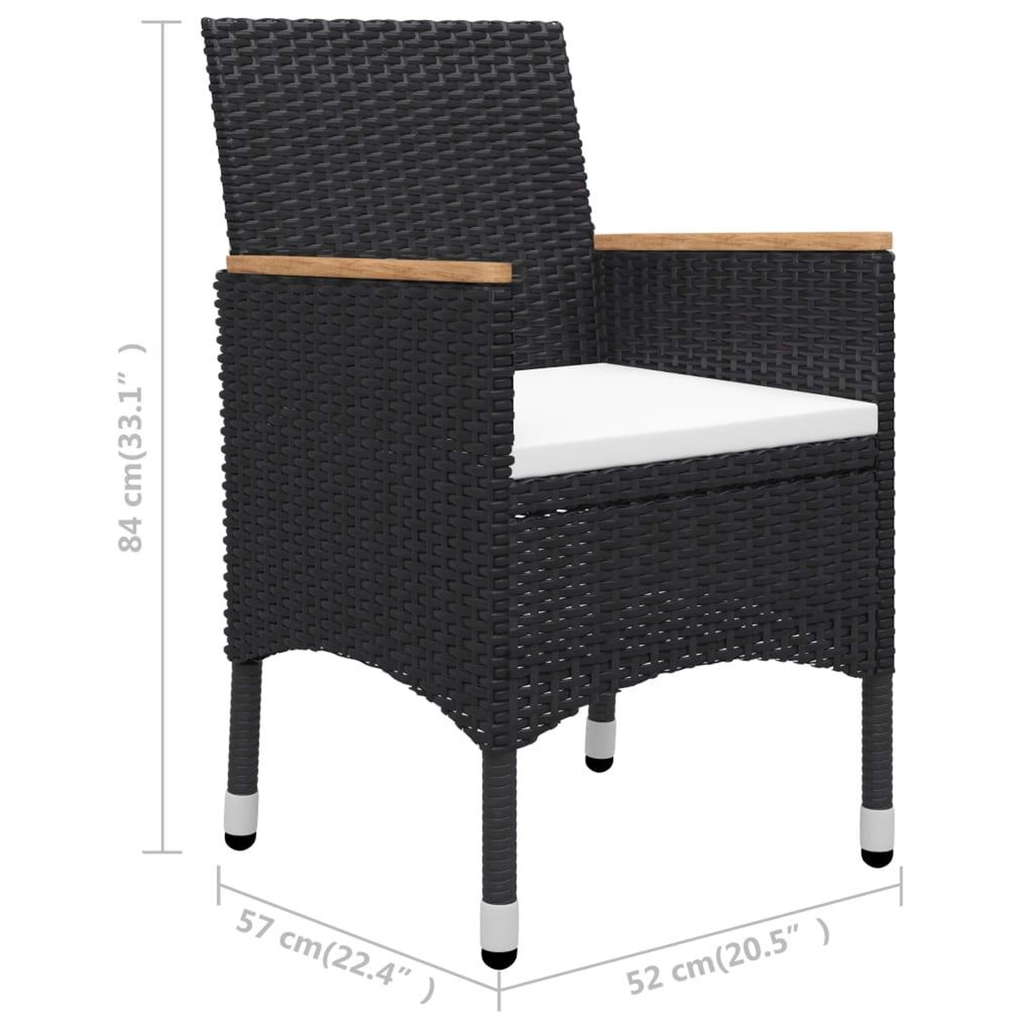 Voir la diapositive 6 : VIDAXL Ensemble de salle a manger de jardin 3 pcs Noir