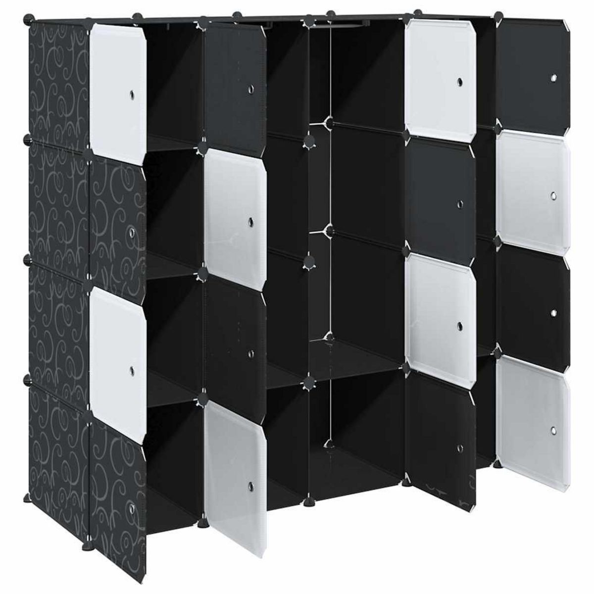 VIDAXL Cubes de rangement 16 pcs avec tiges de suspension PP