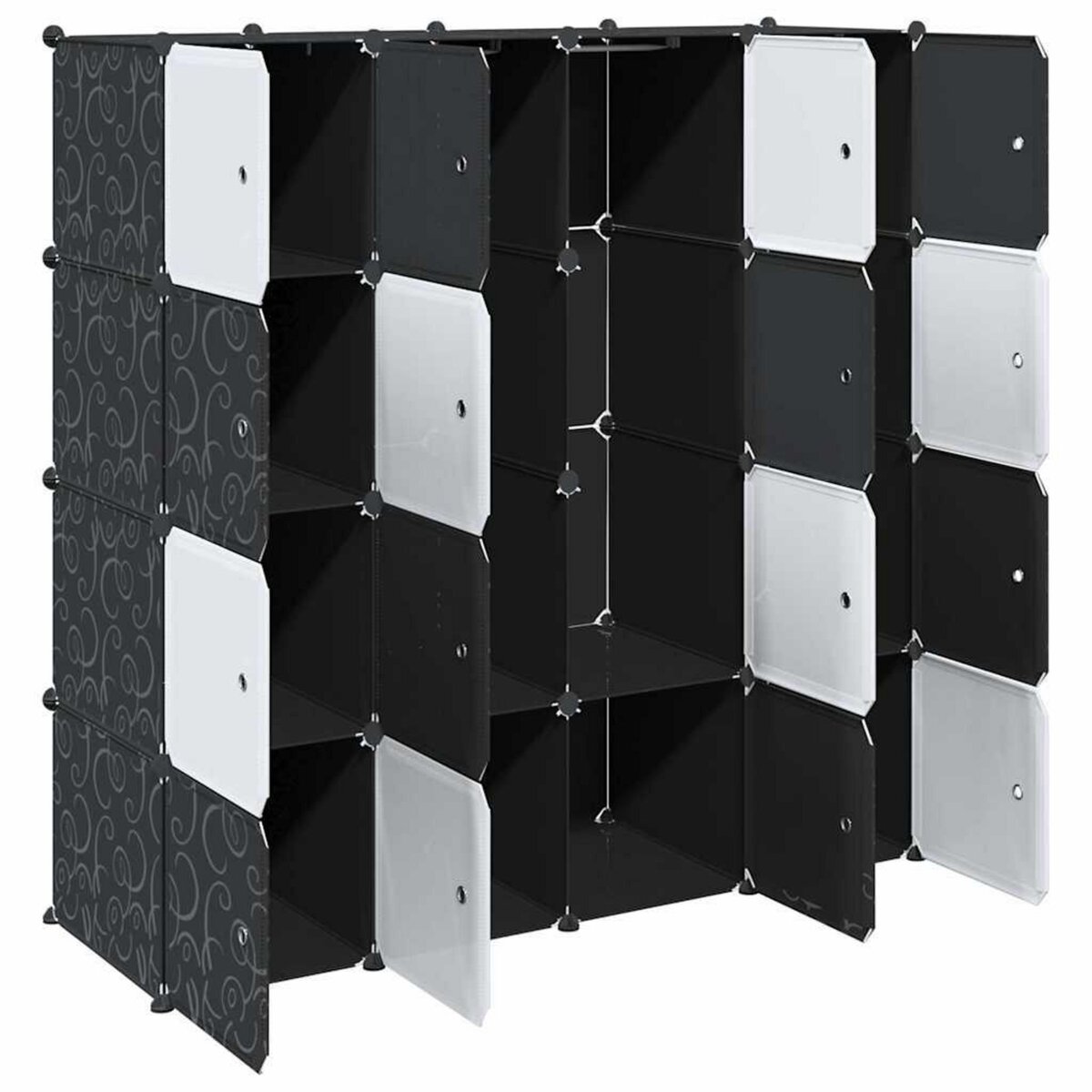 VIDAXL Cubes de rangement 16 pcs avec tiges de suspension PP