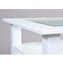 Voir la diapositive 3 : Table basse rectangulaire en bois massif 2 tiroirs plateau verre L115cm CASSIS