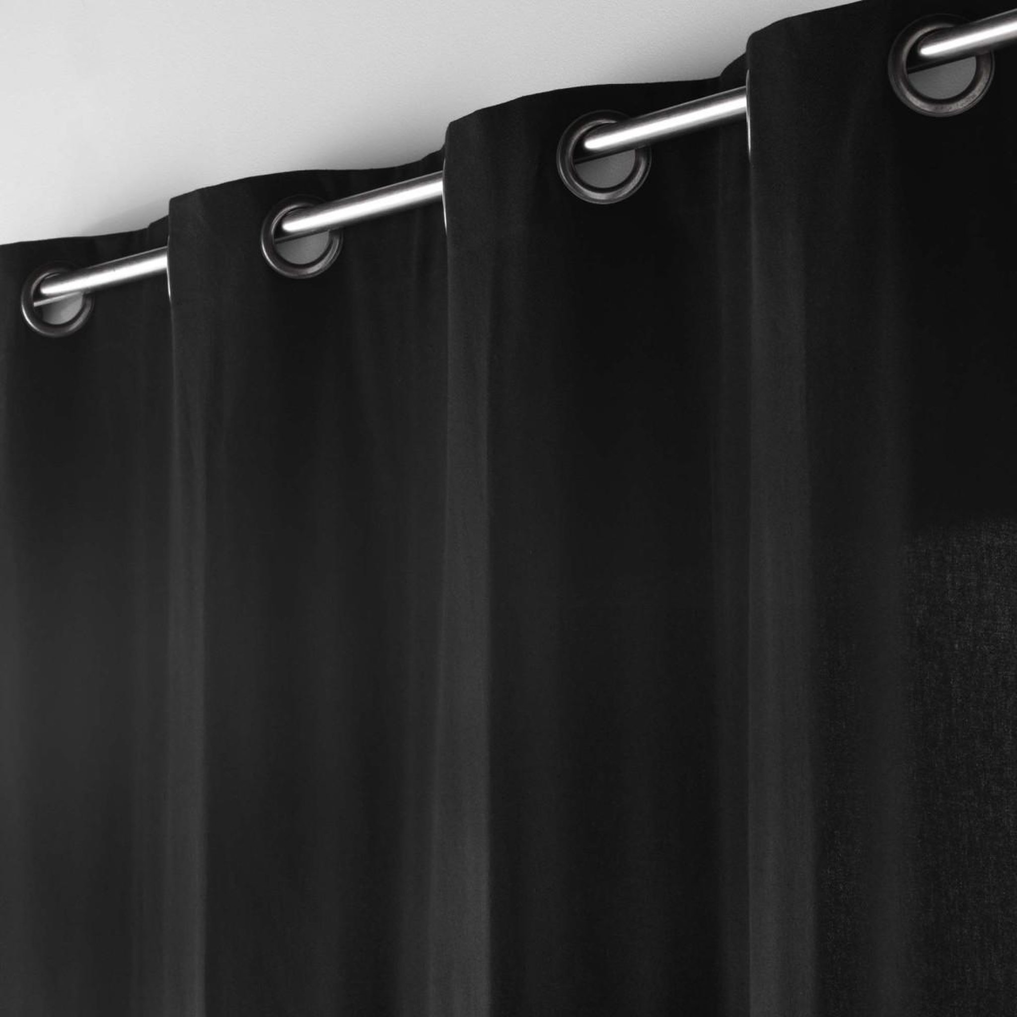 Voir la diapositive 2 : Douceur d'Intérieur Rideau à œillets  twily  135x260cm noir