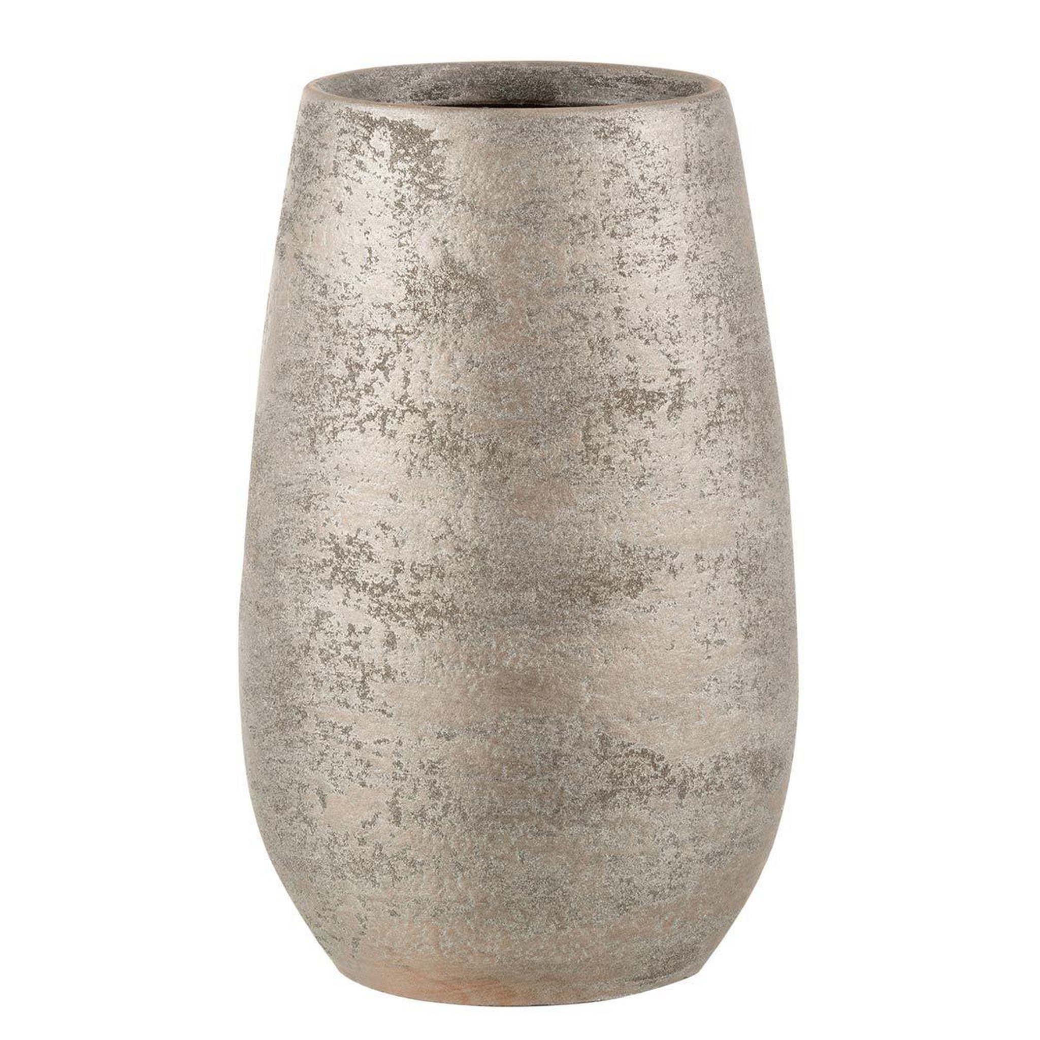 J-LINE Vase déco  irrégulier rugueux  31cm argent