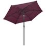 Voir la diapositive 3 : VIDAXL Parasol de jardin a 3 niveaux mat en aluminium rouge bordeaux