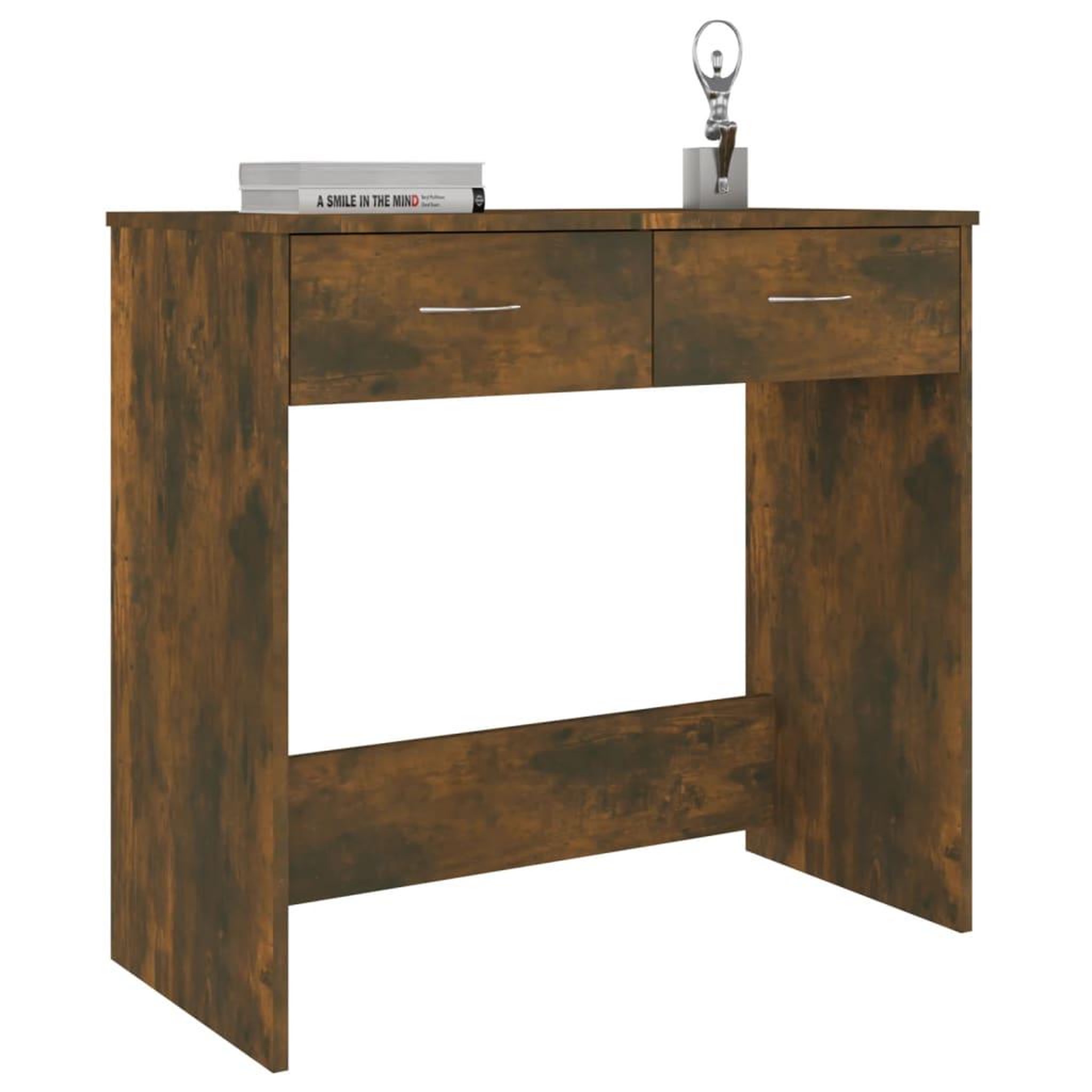 Voir la diapositive 3 : VIDAXL Bureau Chene fume 80x40x75 cm Bois d'ingenierie