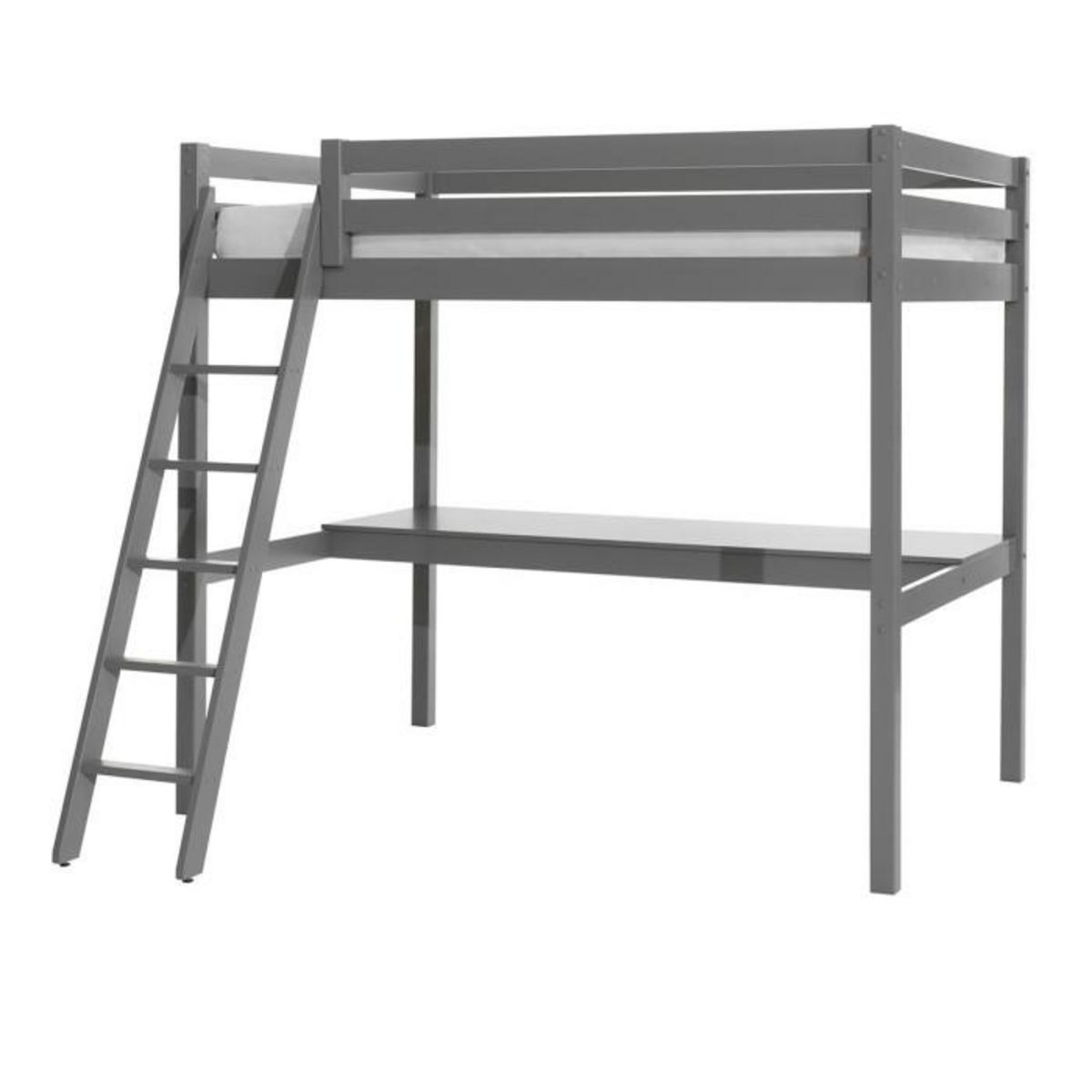 Paris Prix Lit Mezzanine Enfant & Plan de Travail  Pino  140x200cm Gris