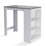 Voir la diapositive 1 : ID MARKET Table de bar BARTH 2 à 4 personnes bois blanc plateau gris