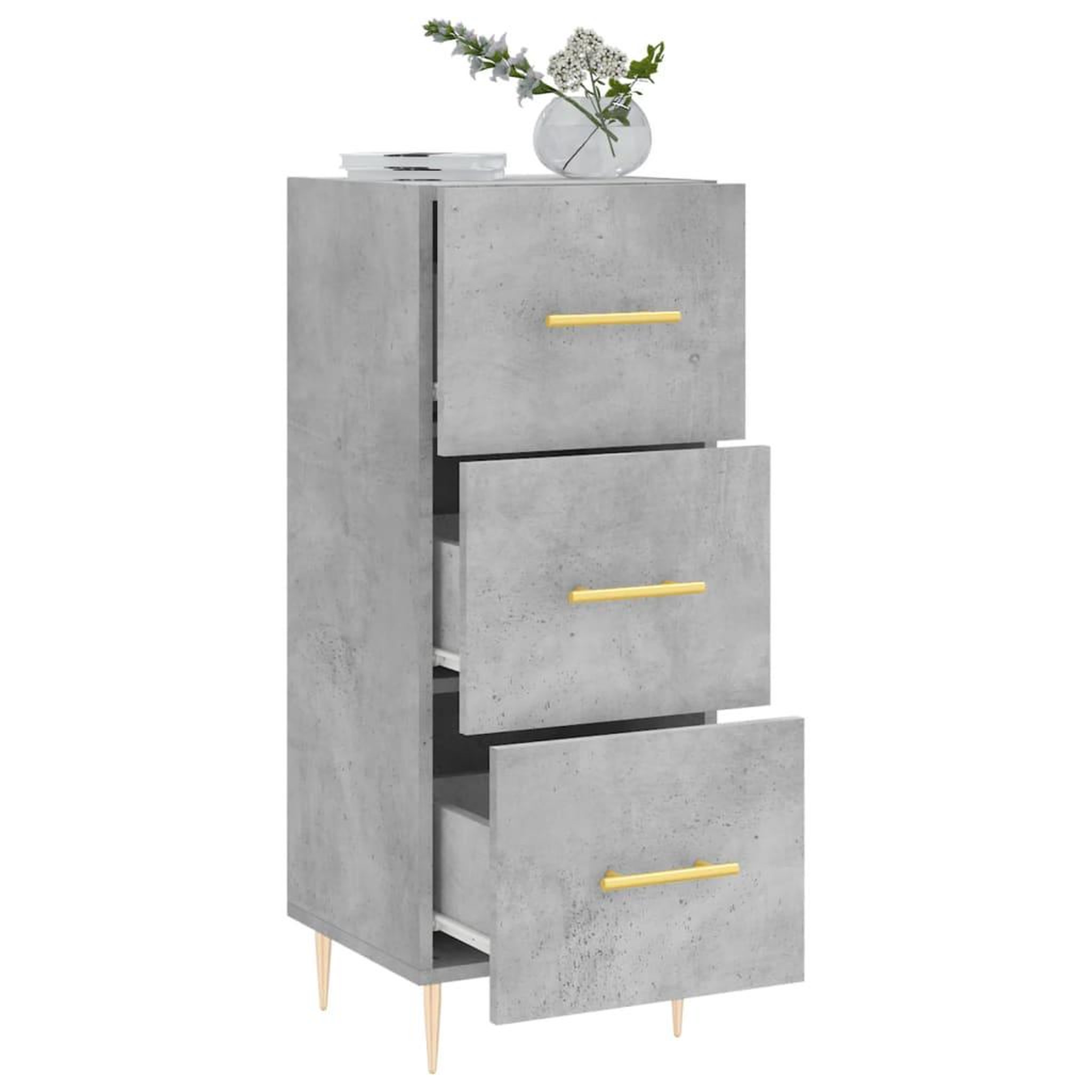 Voir la diapositive 4 : VIDAXL Buffet Gris beton 34,5x34x90 cm Bois d'ingenierie