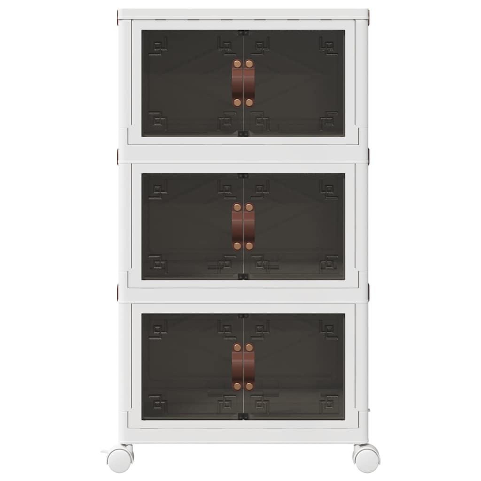 Voir la diapositive 4 : VIDAXL Boîte de rangement empilable avec roues a 3 niveaux 28 L