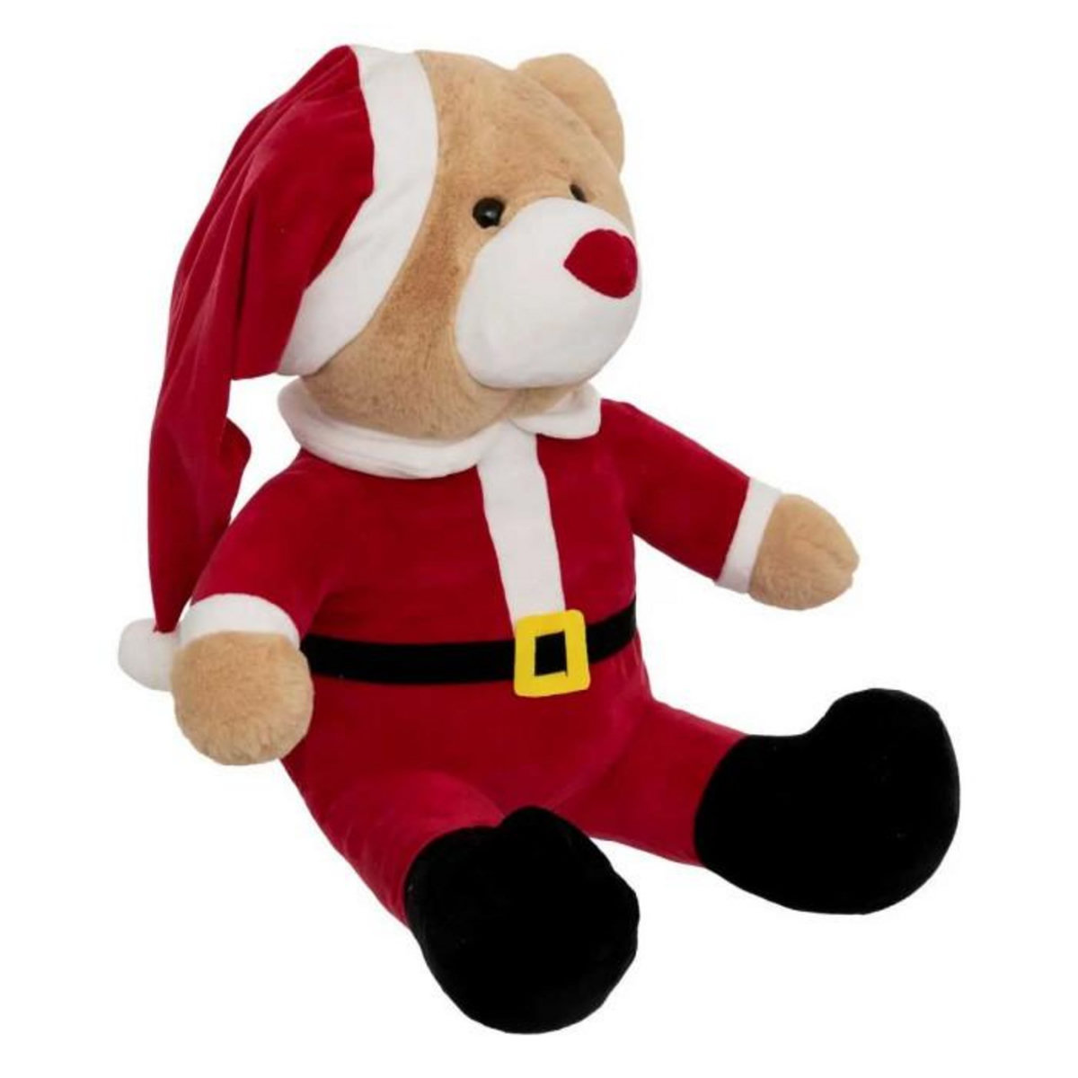 ATMOSPHERA Peluche Déco Ours  Père Noël  60cm Rouge