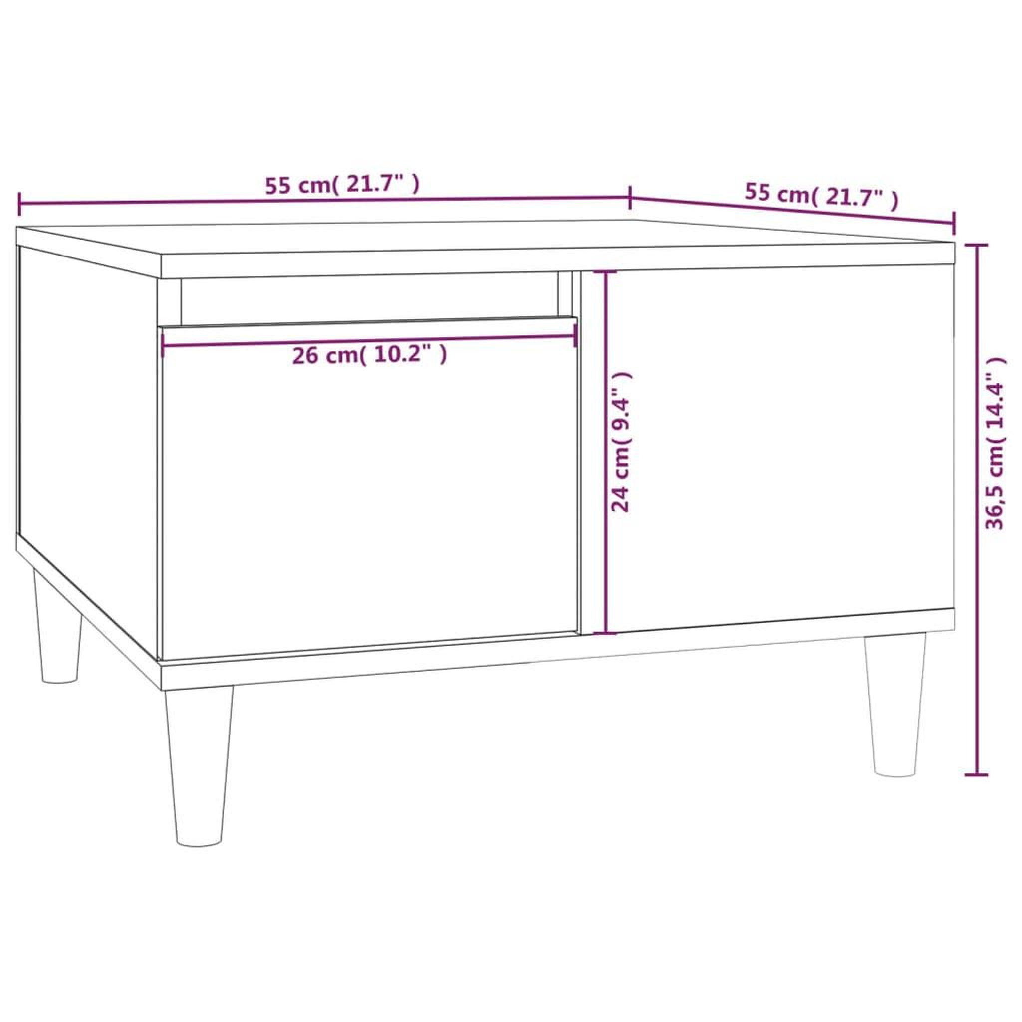 Voir la diapositive 6 : VIDAXL Table basse noir 55x55x36,5 cm bois d'ingenierie