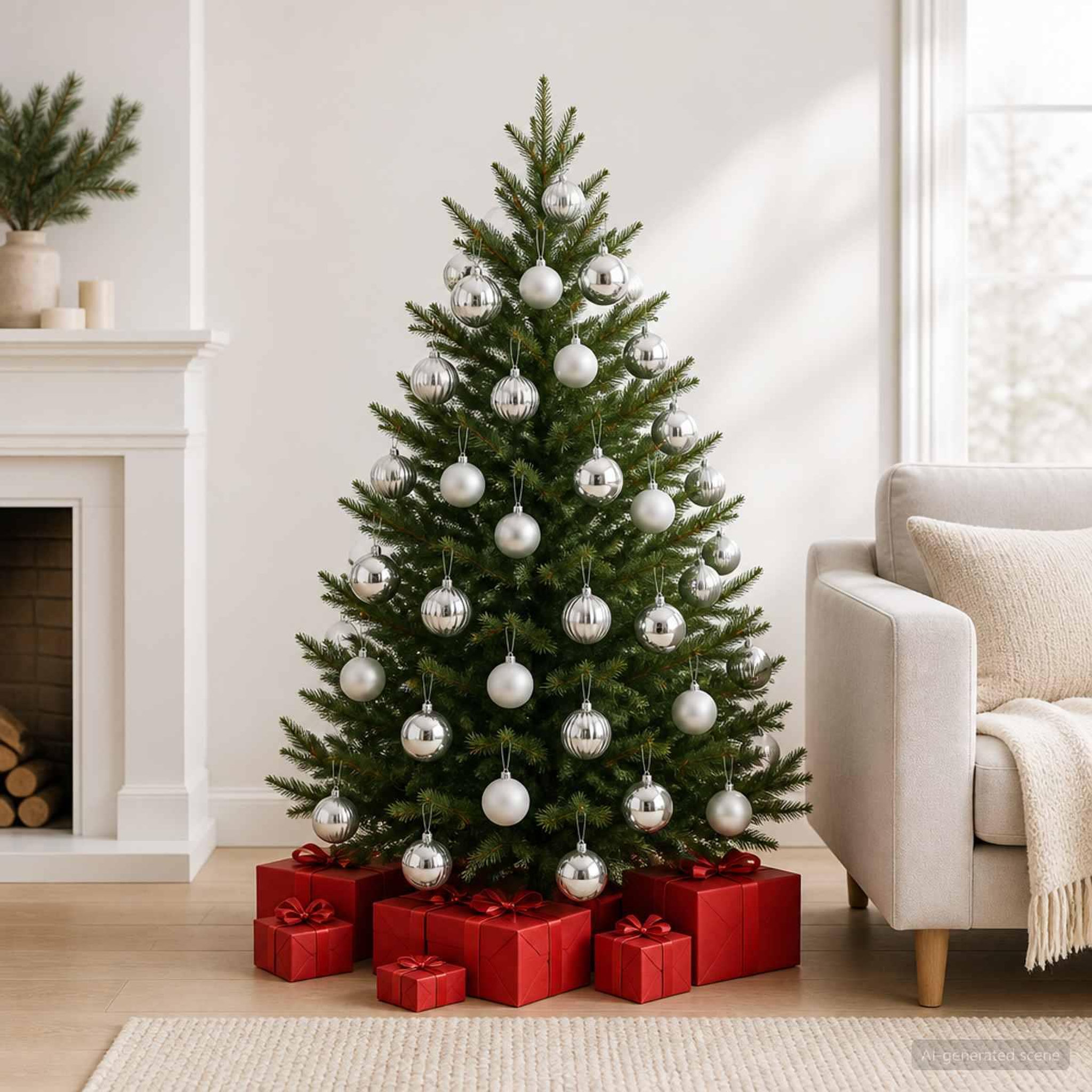 Voir la diapositive 2 : VIDAXL Ensemble de boules de Noël XL 15 pc Argente Diam. 10 cm