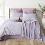 Home collection Parure housse de couette 100% coton gauffré 57fils - Maribel mauve. Coloris disponibles : Violet
