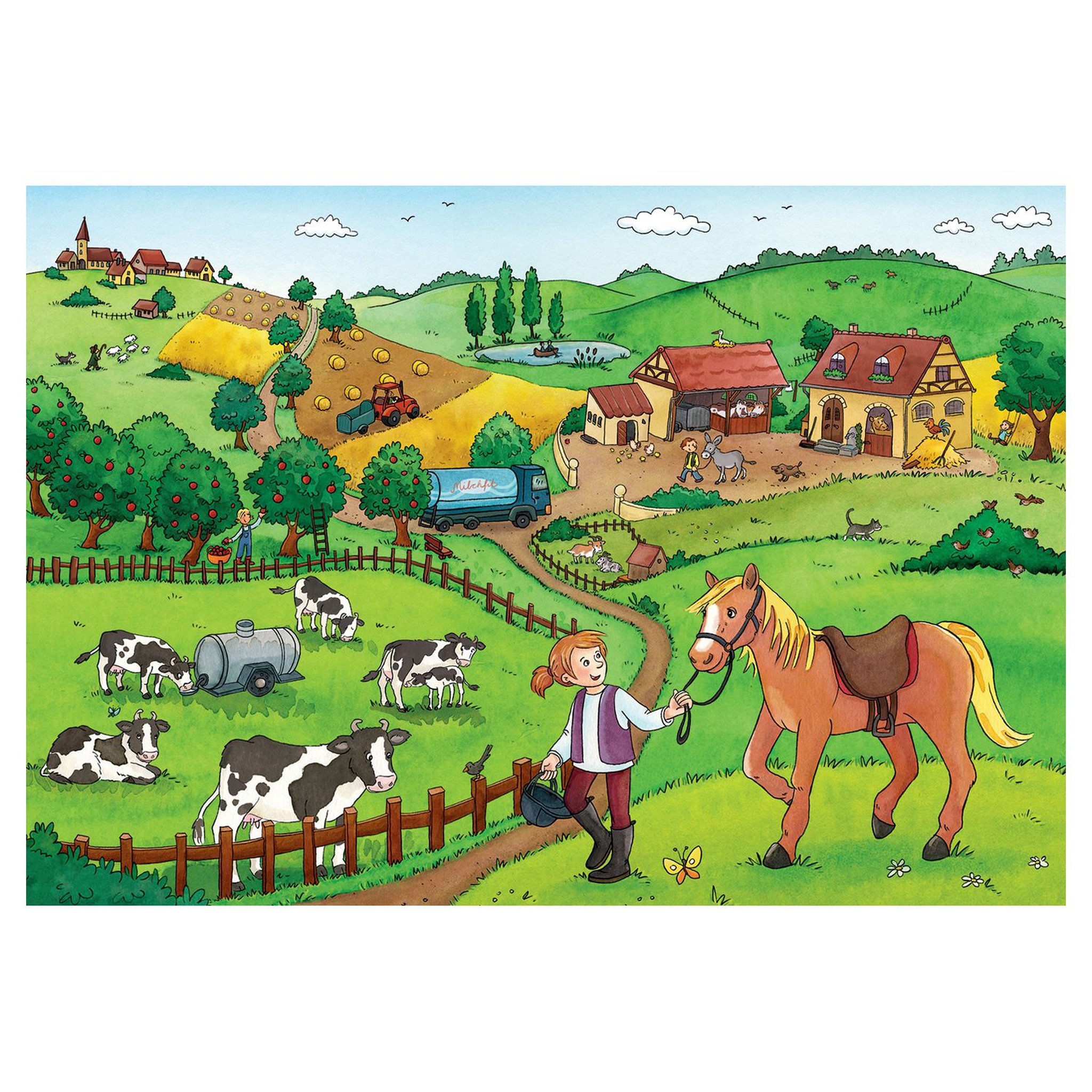 Voir la diapositive 3 : RAVENSBURGER Puzzles 2x12 pièces - Le travail à la ferme