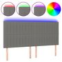 Voir la diapositive 2 : VIDAXL Tete de lit a LED Gris fonce 160x5x118/128 cm Tissu