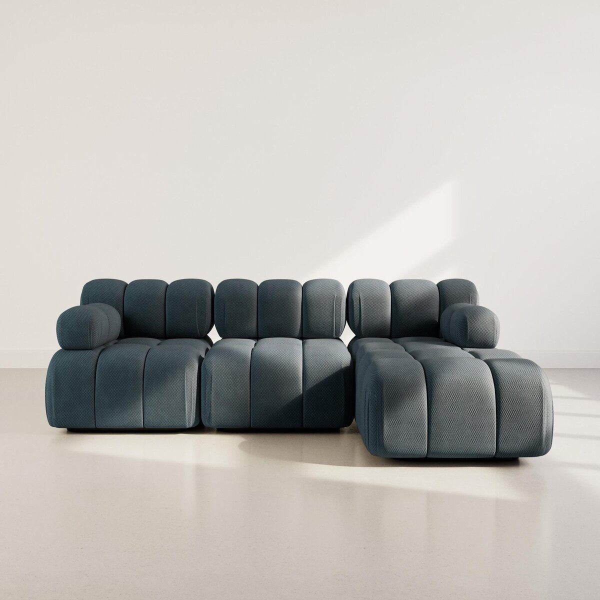 LISA DESIGN Ruby - canapé modulable d'angle droit 4 places en velours texturé