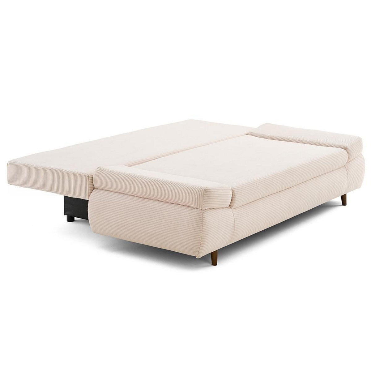 BEST MOBILIER Larson - canapé droit 3 places convertible avec coffre en velours côtelé