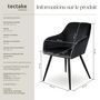 Voir la diapositive 6 : tectake Chaise style scandinave rembourrée aspect velours noir Lot de 6