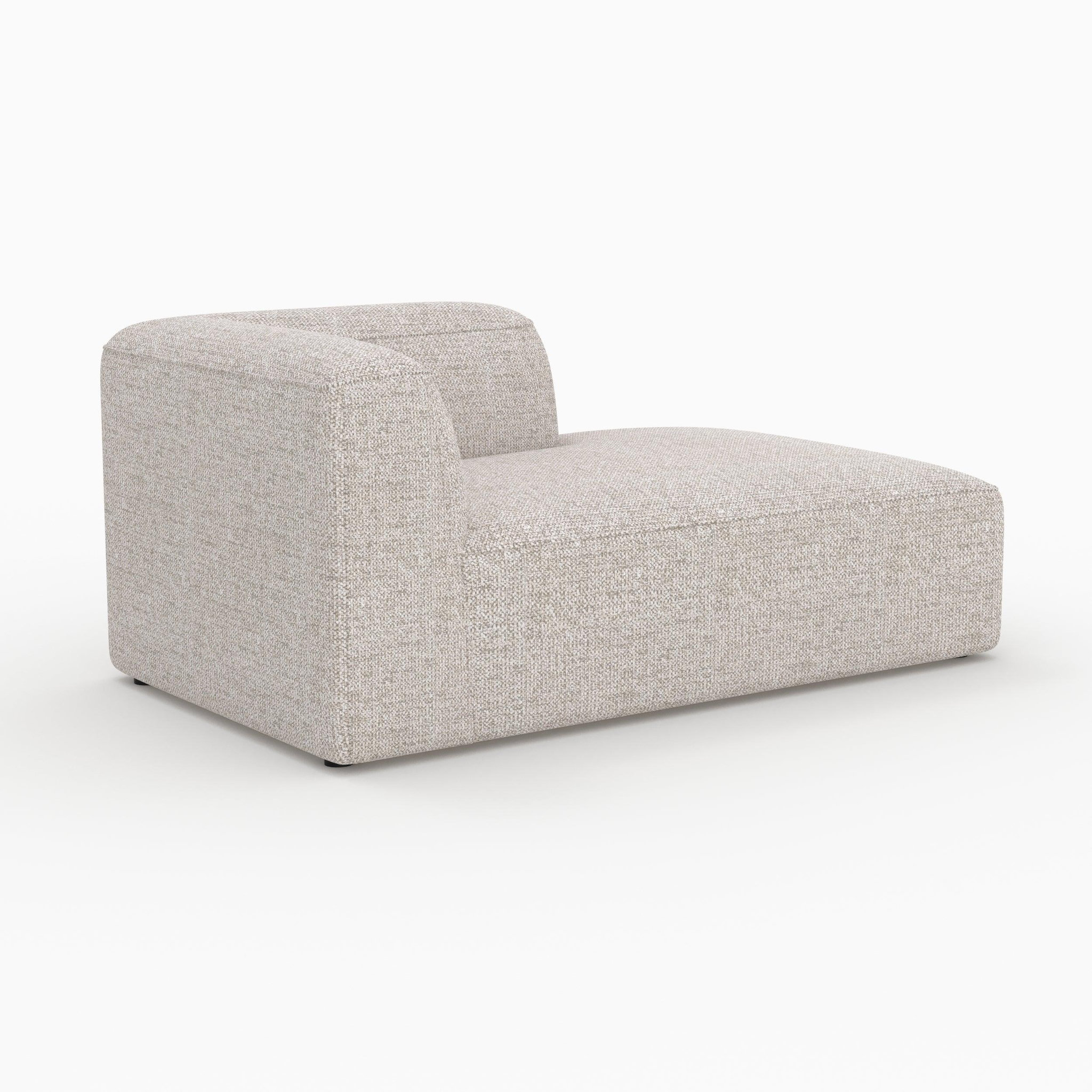 Voir la diapositive 3 : MAISON PAVANE Méridienne d'angle à droite pour canapé modulable en tissu beige-hestia