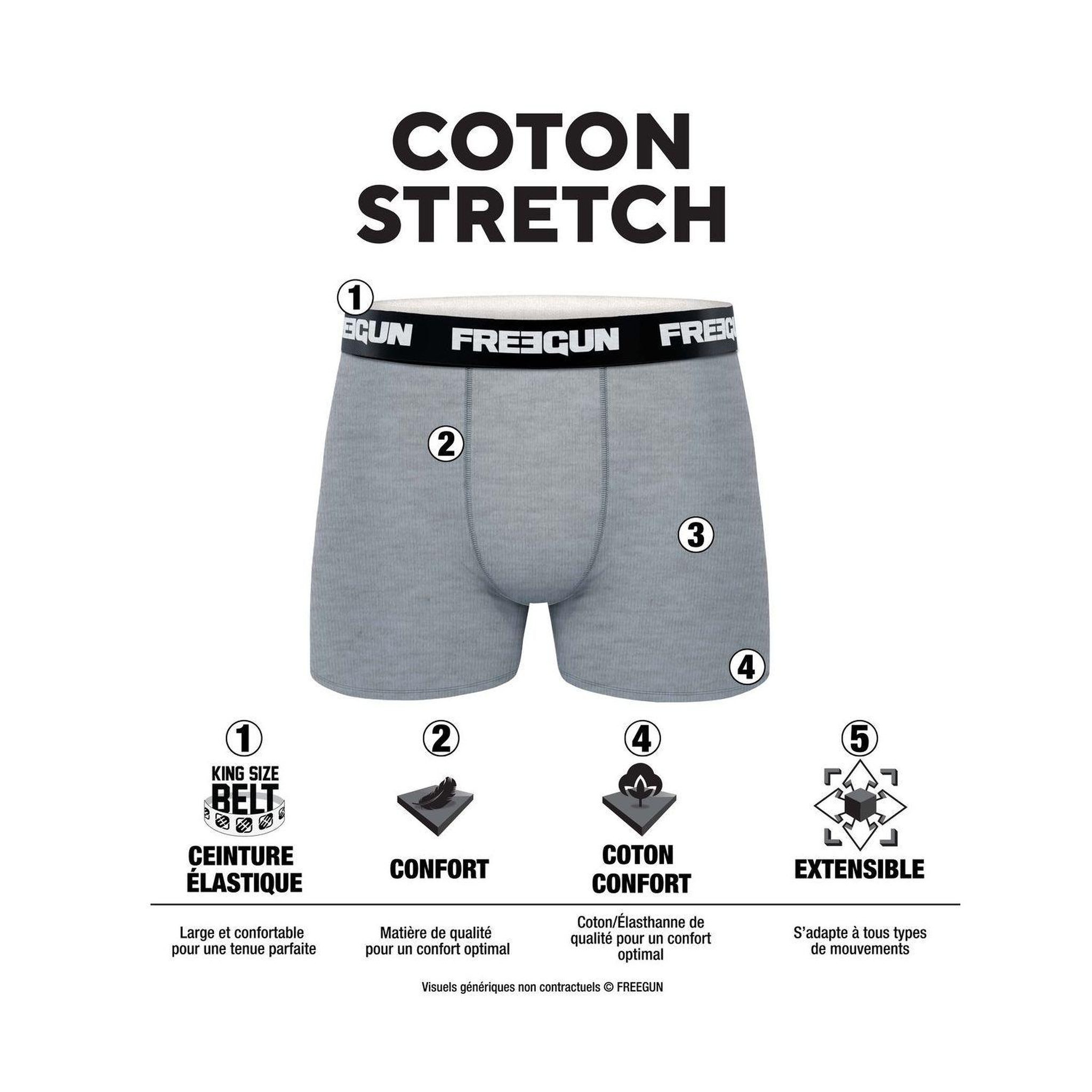 Voir la diapositive 2 : FREEGUN Lot de 3 boxers homme Freegun