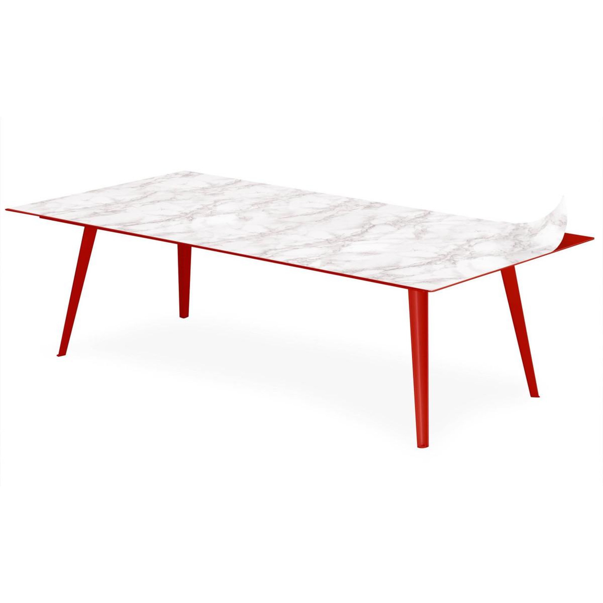 Voir la diapositive 4 : Paris Prix Table basse 2 covers  texture  120cm rouge