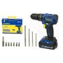Voir la diapositive 1 : GOODYEAR Perceuse visseuse à percussion 20V Brushless Batterie lithium 2,0Ah + 11 Accessoires Malette GOODYEAR