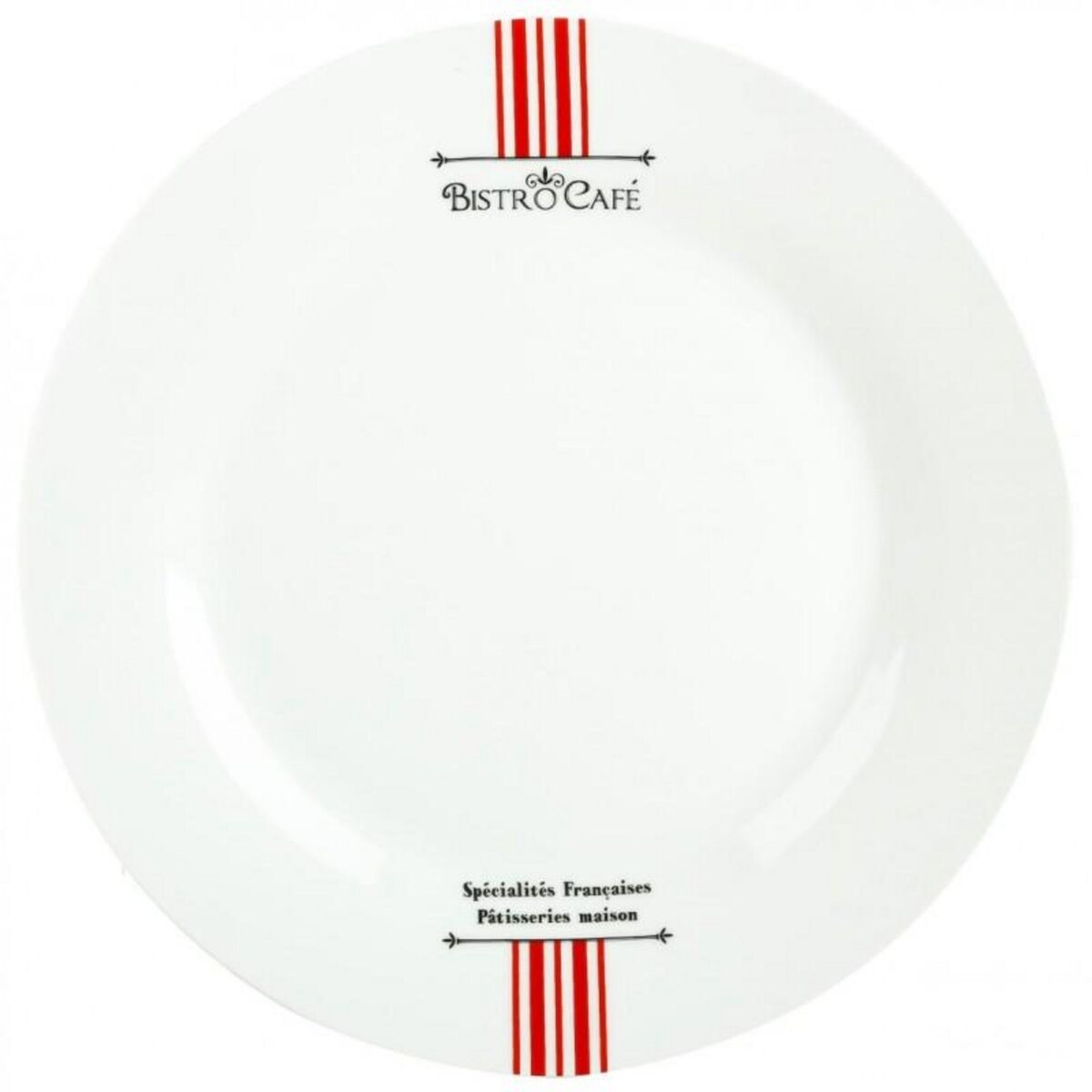 Lot de 6 Assiettes Plates Bistrot 26cm Blanc pas cher 