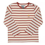 ELLE EST OU LA MER T-shirt Marinière Rose/Beige Enfant EOM Loris. Coloris disponibles : Rose