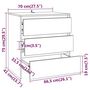 Voir la diapositive 6 : VIDAXL Buffet Blanc 70x41x75 cm Bois d'ingenierie