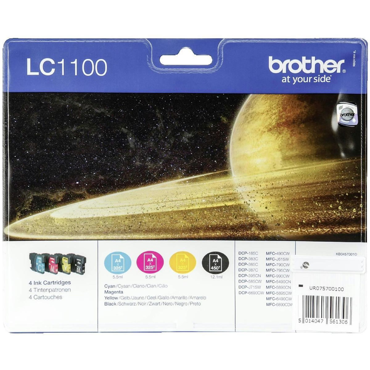 Brother Cartouches d'encre Brother LC-1100VALBPDR Noir, Cyan, Magenta, Jaune