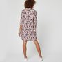 Voir la diapositive 2 : INEXTENSO Robe courte écru imprimé fleuri femme