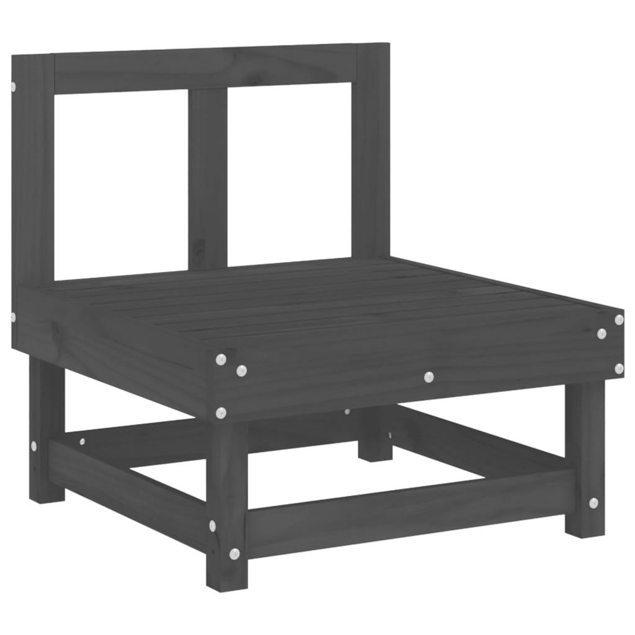 Voir la diapositive 3 : VIDAXL Canapes centraux de jardin 2 pcs gris bois de pin massif
