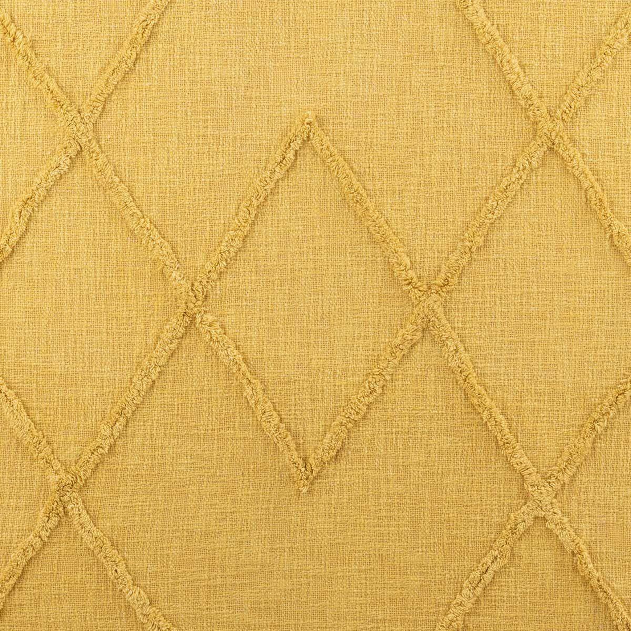 Voir la diapositive 3 : J-LINE Jeté de lit pompons  amalia  56x190cm moutarde