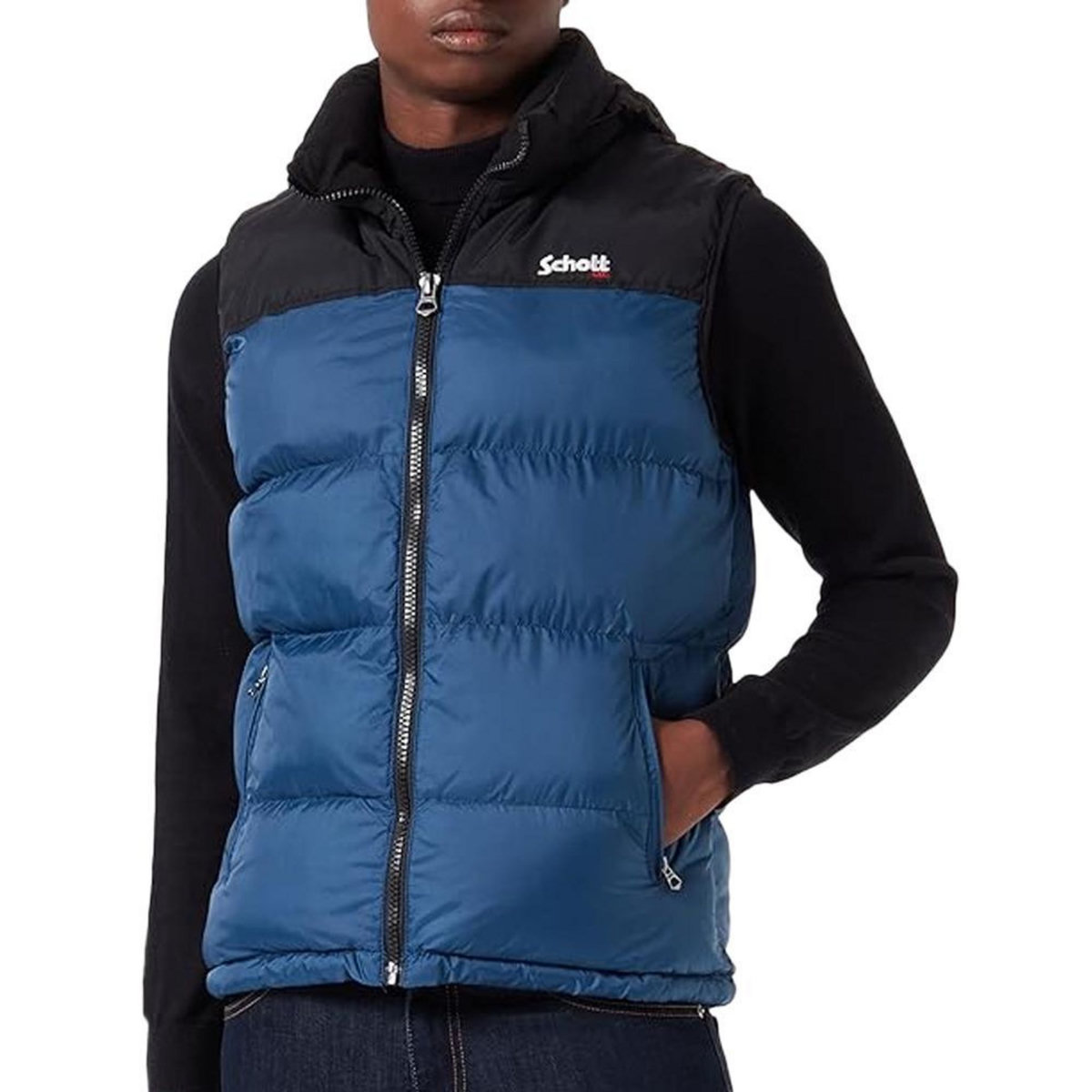 Schott Doudoune sans manche /Bleu Homme Schott Utahv