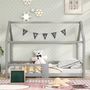 Voir la diapositive 3 : MERAX Lit cabane enfant 90 x 200 cm avec sommier