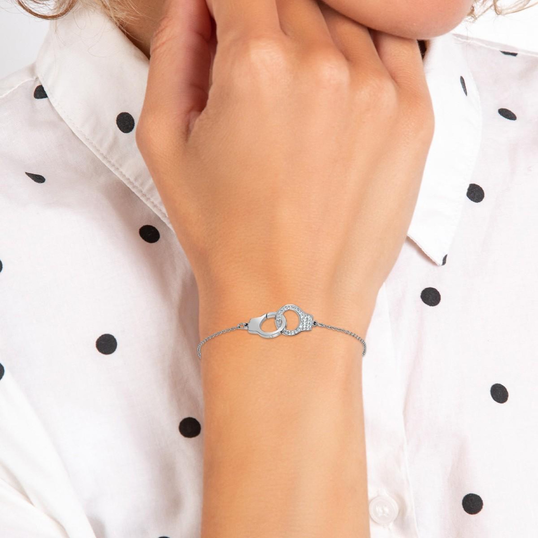 Voir la diapositive 2 : SC CRYSTAL Bracelet menottes par SC Crystal orné de Cristaux scintillants