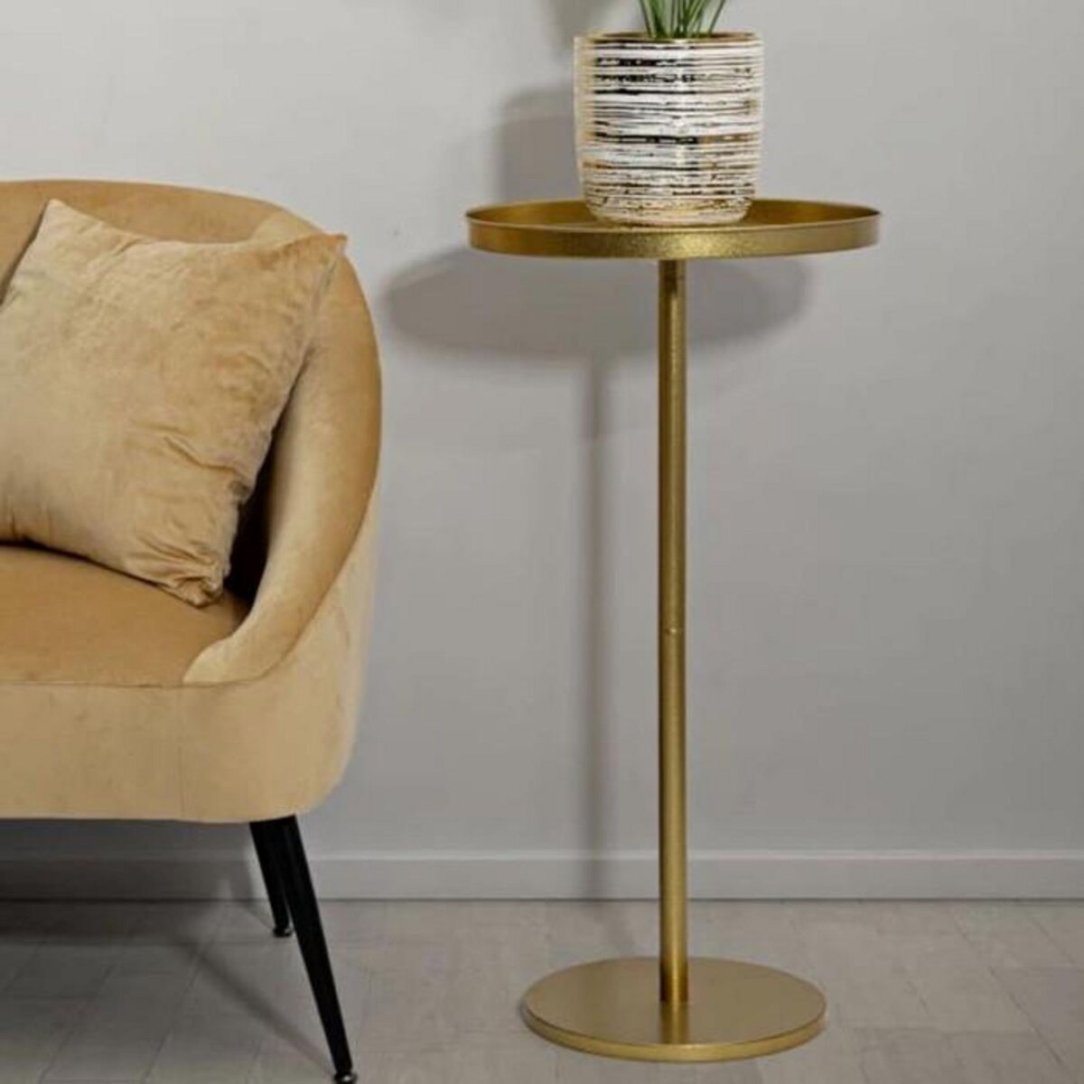 Paris Prix Table d'Appoint en Métal  Doha  80cm Or