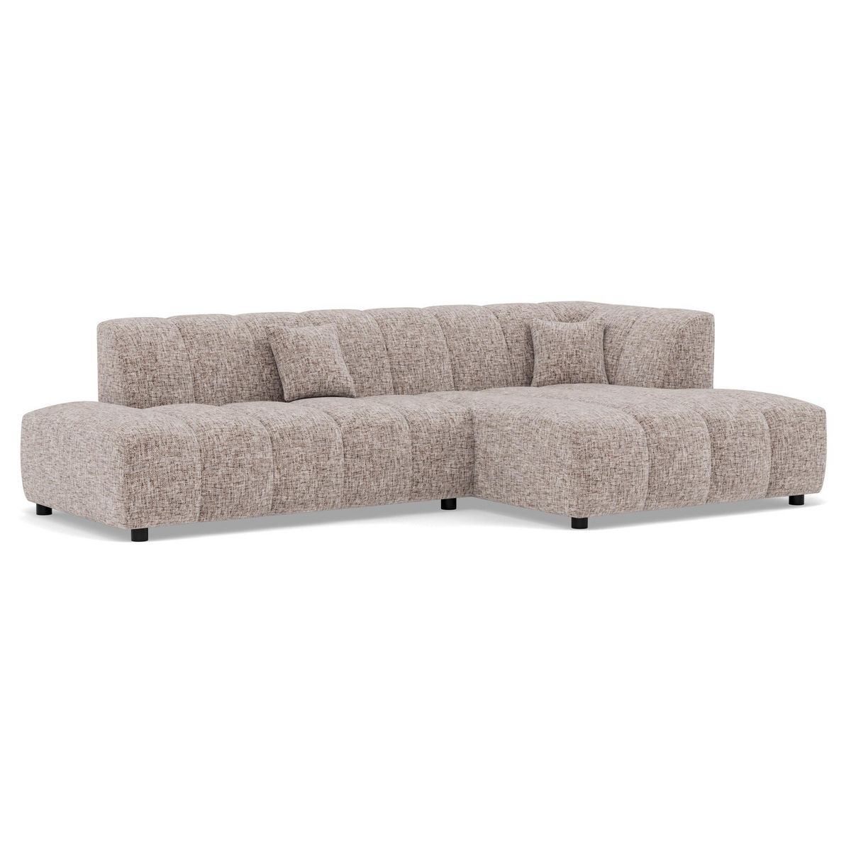 LISA DESIGN Curtis - canapé d'angle droit 4 places en tissu texturé