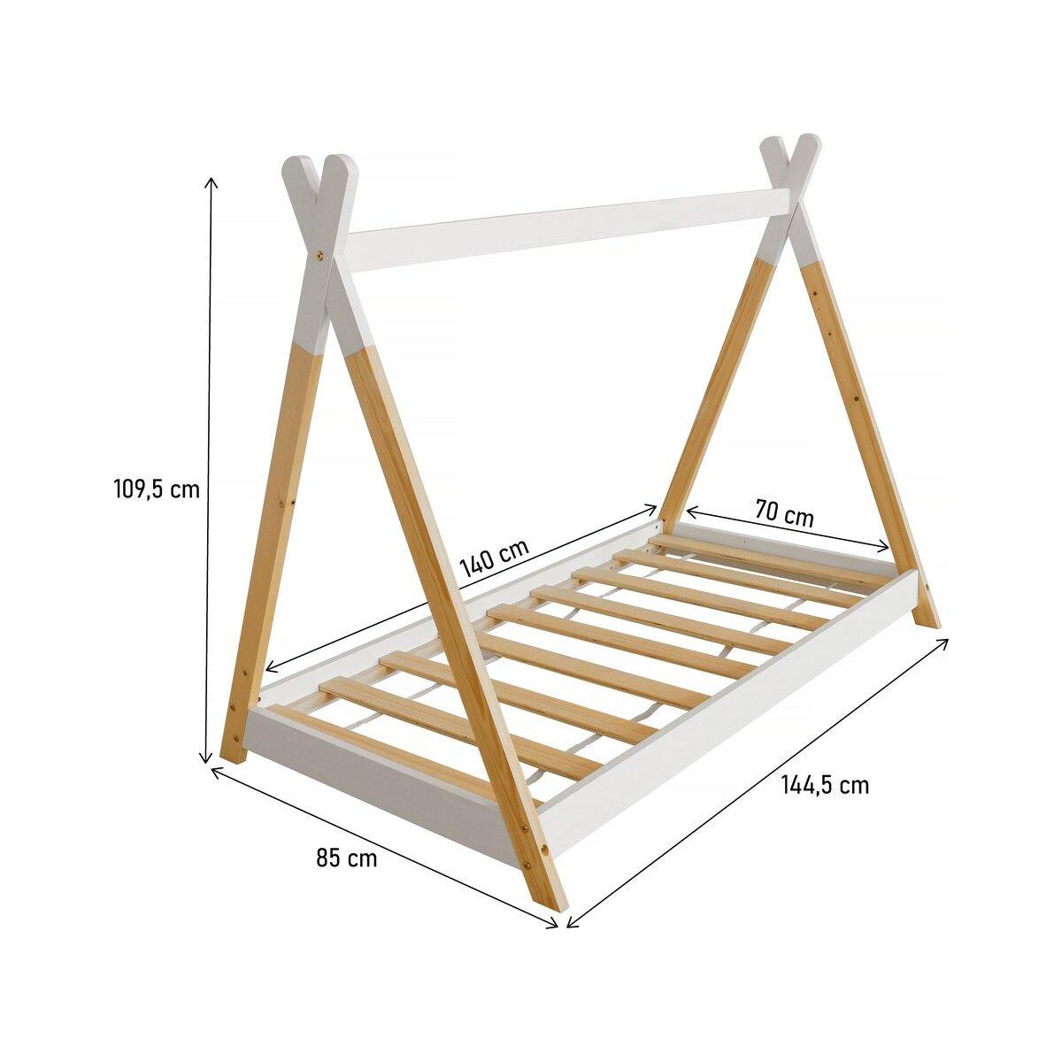 Habitat et Jardin Lit Tipi  Melissa  70 x 140 cm - Blanc