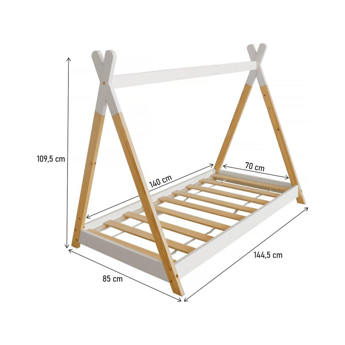 Habitat et Jardin Lit Tipi  Melissa  70 x 140 cm - Blanc