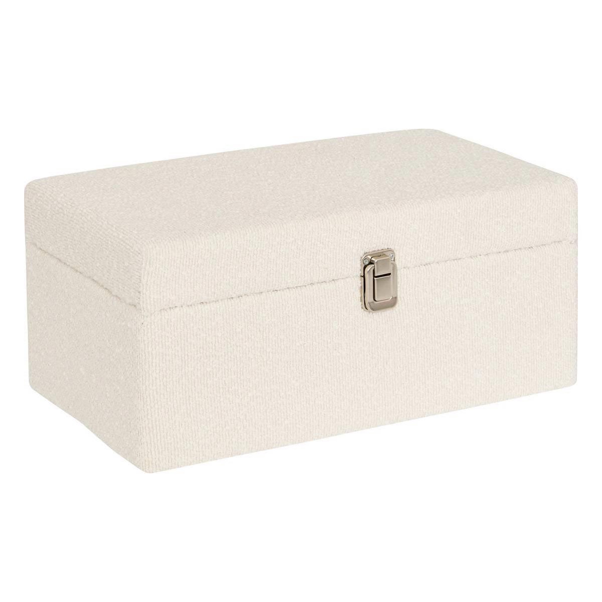 Voir la diapositive 4 : ATMOSPHERA Lot de 3 malles de rangement bouclette  carlie  54cm blanc